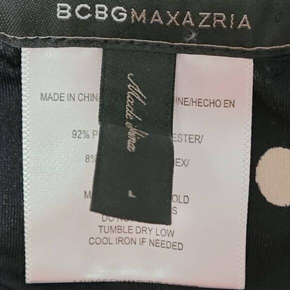 BCBGMAXAZRIA Black and Tan Poka Dot Sleeveless Blouse Size Large - Picture 3 of 4